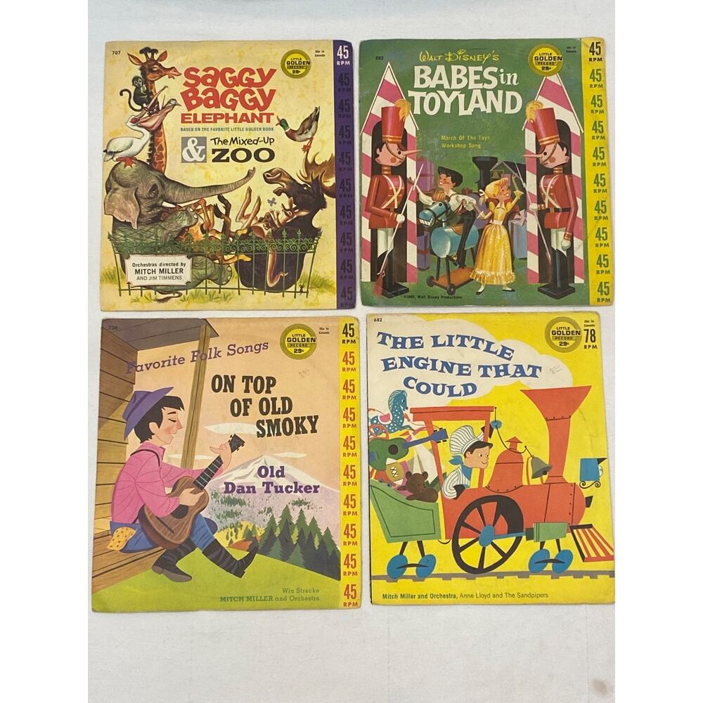 4 vintage Little Golden Records 1960s